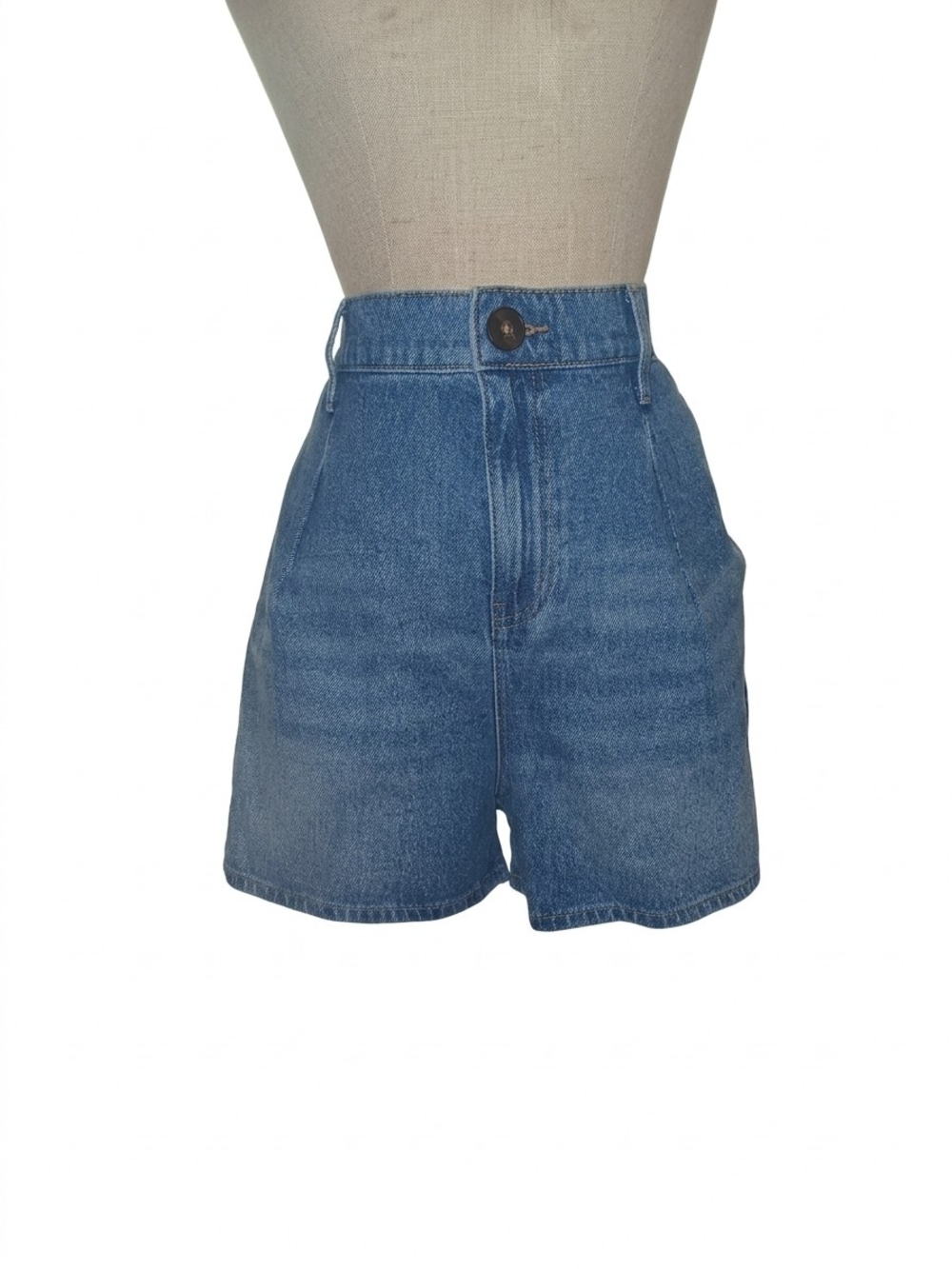 Express High-Rise Blue Denim Shorts